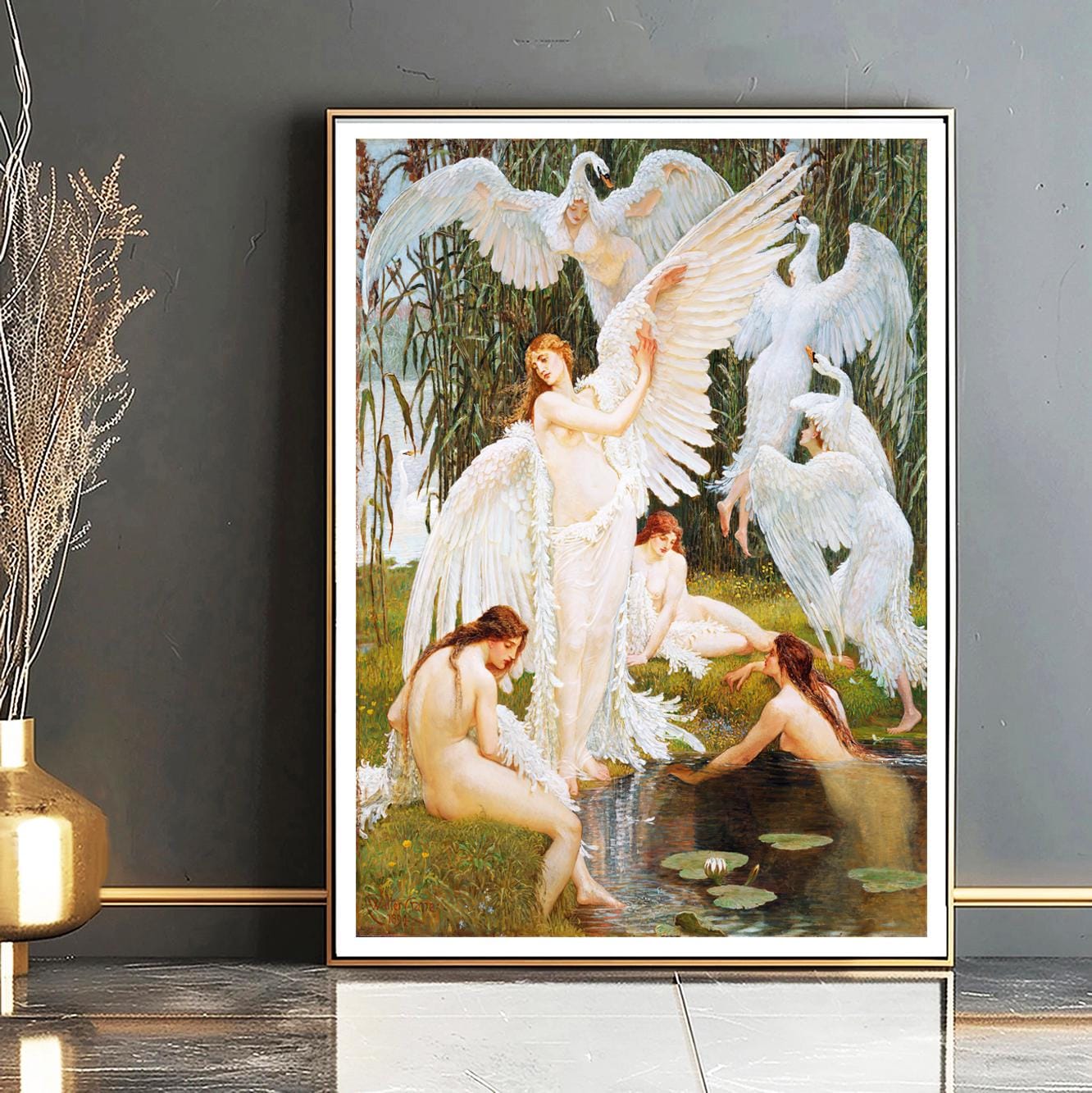 The Swan Maidens by Walter Crane Fine Art Print - Mythological Art / Gift Idea / Wall Decor