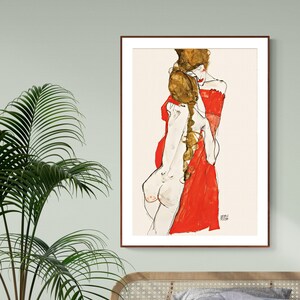 Madre e figlia di Egon Schiele Fine Art Print - Carta per poster o stampa su tela / Idea regalo / Decorazione da parete