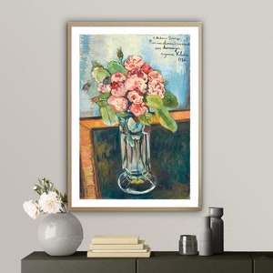 Bouquet de Roses de Suzanne Valadon Fine Art Print, Flowers Print, Naturemort Painting, Still Life Art