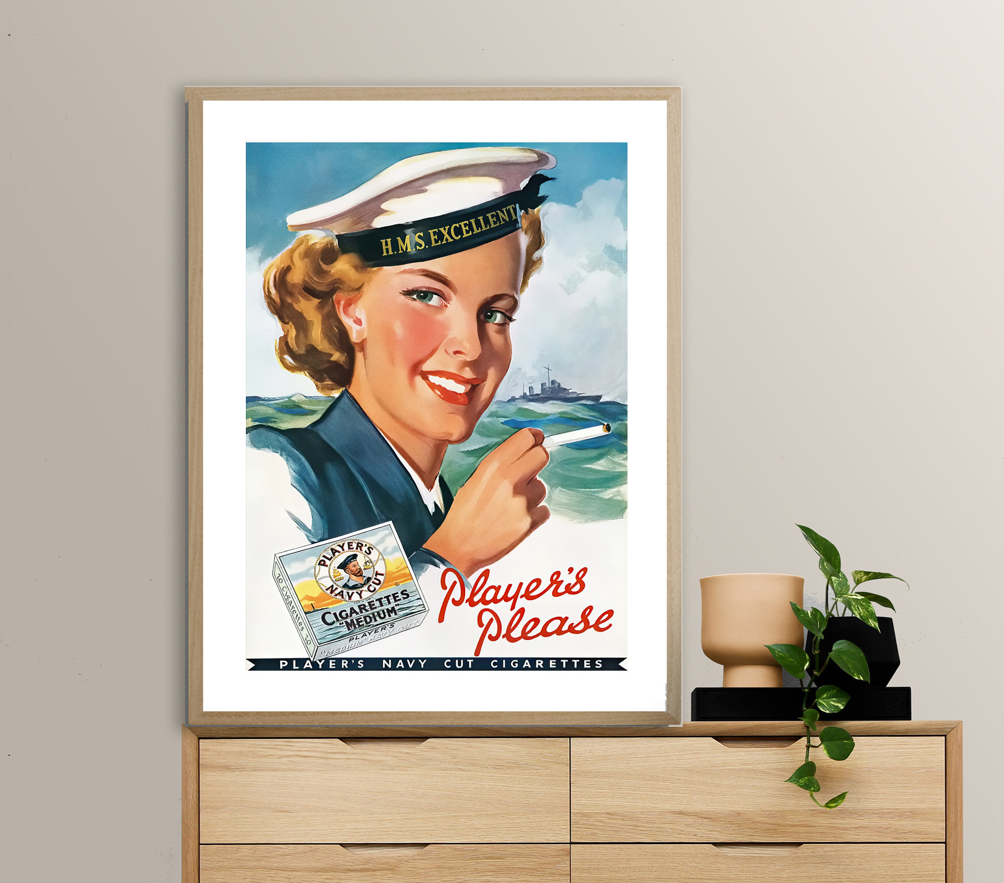 Player's Please Cigarettes Solid-Faced Canvas Print