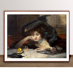 Cartas de jogar no café por Jean Léon Henri Gouweloos Impressão artística - Pintura figurativa / Ideia para presente / Decoração de parede