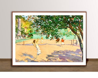Sir John Lavery Tennis Art Print: Under Orange Trees