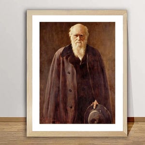 Charles Darwin Portrait by John Collier  Fine Art Print - British Naturalist Scientist, Portrait of Charles Darwin
