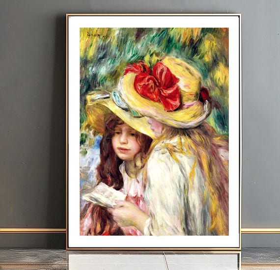 Renoir 'two Sisters' Fine Art Print: Book Lovers Wall Art - Etsy