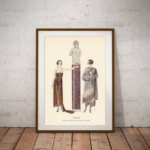 Eros, Robe et Manteau pour Le Soir by George Barbier, Vintage Poster, Illustration Print, Fashion Wall Art, Fine Art Décor, Travel Artwork
