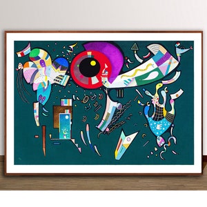 Autour du cercle par Wassily Kandinsky Fine Art Print - Art expressionniste, Art abstrait, décoration murale moderne