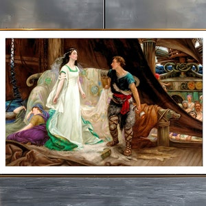 Tristan and Isolde by Herbert James Draper Fine Art Print - Mythological Painting / Gift Idea / Wall Decor