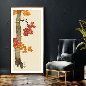 Maple Tree by Sakai Hoitsu Fine Art Print - Japanese Painting, Botanical Art, Wall Decor