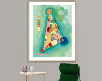 Bunt im Dreieck (Bigarrure dans le Triangle) by Wassily Kandinsky, Fine Art Print, Modern Artwork, Expressionist Poster, Abstract Wall Décor