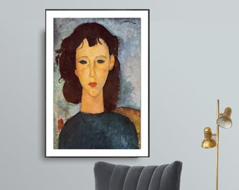 Portrait of a Girl by Amedeo Modigliani  Fine Art Print  - Poster Paper or Canvas Print / Gift Idea