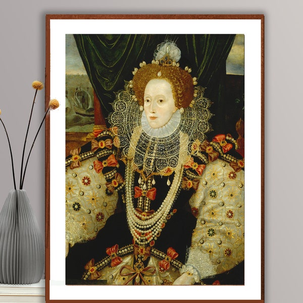Queen Elizabeth I by George Gowler Fine Art Print - Armada Poster, Portrait Artwork, Historical Portrait