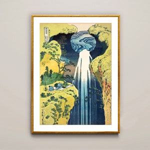 Cascada de Amida en Kiso Road por Katsushika Hokusai, impresión de bellas artes, decoración de pared asiática, arte japonés, cartel decorativo, impresión de Ukiyo-e
