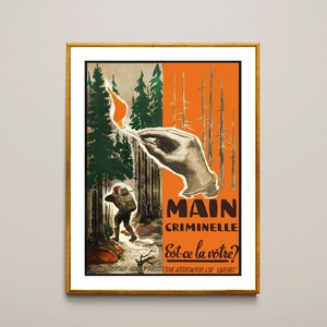Main Criminelle, Est-ce la Votre Vintage Poster - Poster su carta o stampa su tela / Idea regalo / Decorazione da parete