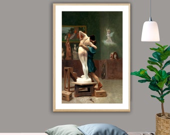 Pygmalion and Galatea by Jean Leon Gerome Fine Art Print - Poster Paper or Canvas Print / Gift Idea / Wall Decor