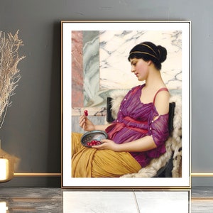 Ismenia by John William Godward, Fine Art Poster, Neo-Classic Artwork, Woman Portrait, Figurative Wall Art, Victorian Painting, Greek Print