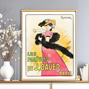Cartel vintage de Les Parfums de J. Daver Paris de Leonetto Cappiello - Papel de póster o impresión de lienzo / Decoración de pared