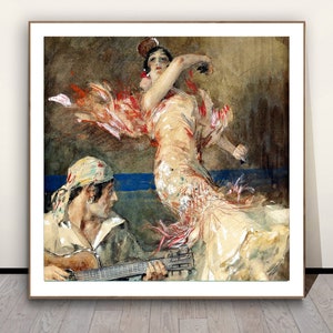 Flamenco by Antoine Calbet Fine Art Print - Poster Paper or Canvas Print / Gift Idea / Wall Decor