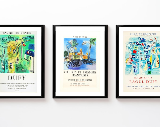 Featured listing image: Raoul Dufy Exhibition Posters: Modern Art Print Set of 3