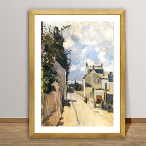 Hermitage Street, Pontoise by Camille Pissarro Fine Art Print - Cityscape Art / Gift Idea / Wall Decor