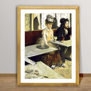 Absinthe, In a Café by Edgar Degas Fine Art Print - Impressionist Poster, Realist Wall Art, Vintage Café Décor, Food & Drink Poster Print