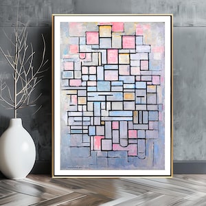Composition in Oval with Color Planes by Piet Mondrian, Fine Art Print, Expressionist Poster, Modern Artwork, Bauhaus Print, Colorful Décor