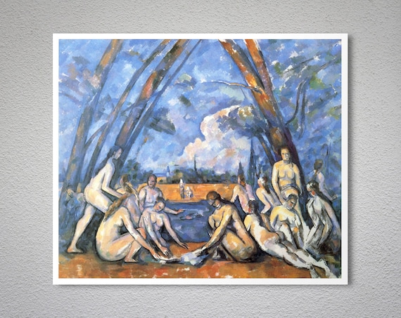 Paul Cezanne French The Large Bathers Canvas Art Print Poster