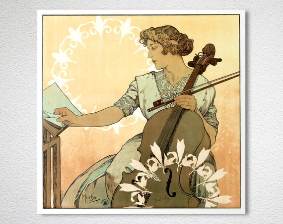 フランスヴィンテージ アルフォンス ミュシャ MUCHA ウォールミラー