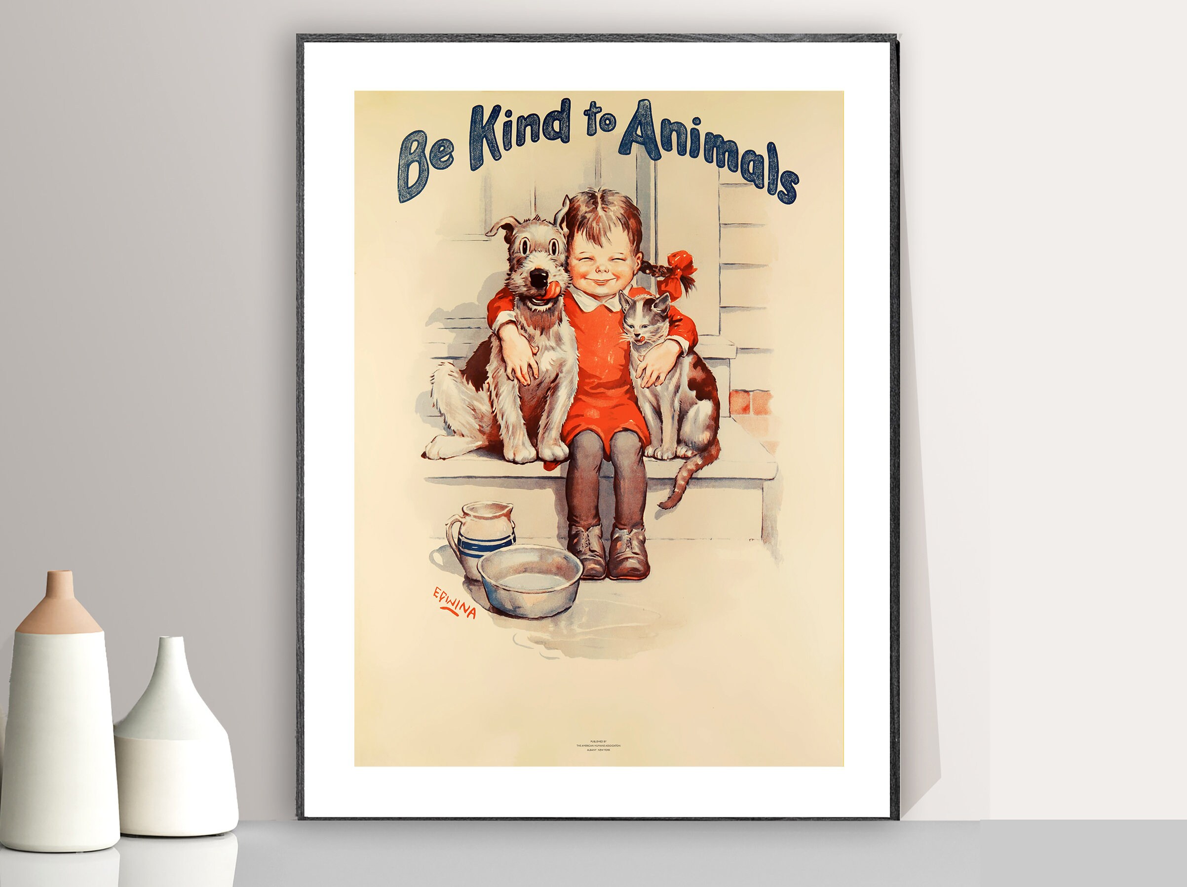 Be Kind to Animals 1940 Vintage Poster Animal Lover Gift - Etsy Be Kind to Animals 1940 Vintage Poster Animal Lover Gift - Etsy