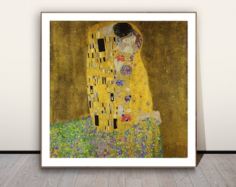 Kiss by Gustav Klimt, Fine Art Poster, Symbolist Artwork, Art Nouveau Décor, Popular Artist, Abstract Wall Art, Iconic Painting