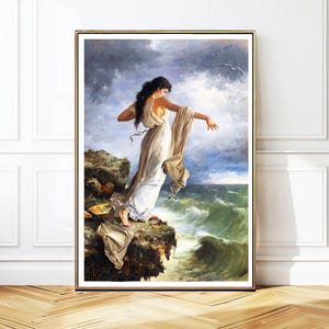 La Muerte de Safo de Miguel Carbonell Selva - Lámina artística - Póster de fantasía, pintura figurativa