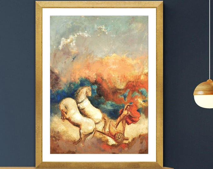 Featured listing image: Odilon Redon Phaeton Art Print: Mythological Horses, Canvas or Paper