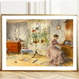 La carta de Carl Larsson, impresión de bellas artes, obras de arte de interiores, decoración figurativa de paredes, movimiento de artes y oficios