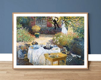 Claude Monet 'Le Dejeuner' Fine Art Print: Impressionist Landscape Painting