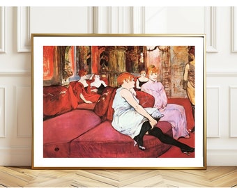 Toulouse Lautrec Print: In the Salon of Rue des Moulins, Impressionist Art