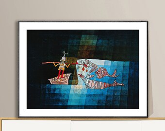 パウル・クレー「船乗りシンドバッド」版画：抽象芸術、神話的絵画