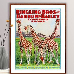 Ringling Bros and Barnum&Bailey Kombinierte Shows Vintage Poster - Poster auf Papier oder Leinwand / Geschenkidee