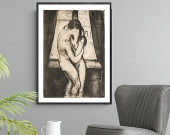 The Kiss by Edvard Munch Fine Art Print - Poster Paper or Canvas Print / Gift Idea / Wall Decor