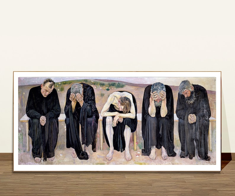 The Disappointed Souls by Ferdinand Hodler Fine Art Print Wall Décor, Figurative Artwork, Deco Interior image 1