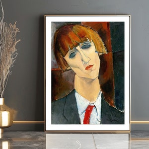 Madame Kisling by Amedeo Modigliani Fine Art Print - Moderne Kunst / Geschenkidee / Wanddeko
