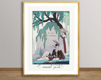 George Barbier Art Print: L'Amant Poete, Scottish Fashion Illustration