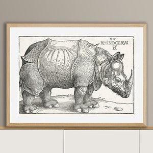 The Rhinocerous by Albrecht Durer Fine Art Print - Poster Paper or Canvas Print / Gift Idea