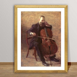 The Cello Player by Thomas Eakins Fine Art Print -  Figurative Art / Gift Idea / Musician Wall Decor