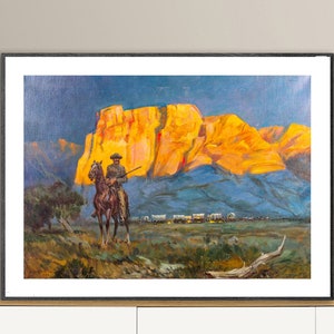 Mountain Juniper Sierra Nevada Mountain di Maynard Dixon Fine Art Print - Poster Paper o Canvas Print / Idea regalo / Wall Decor