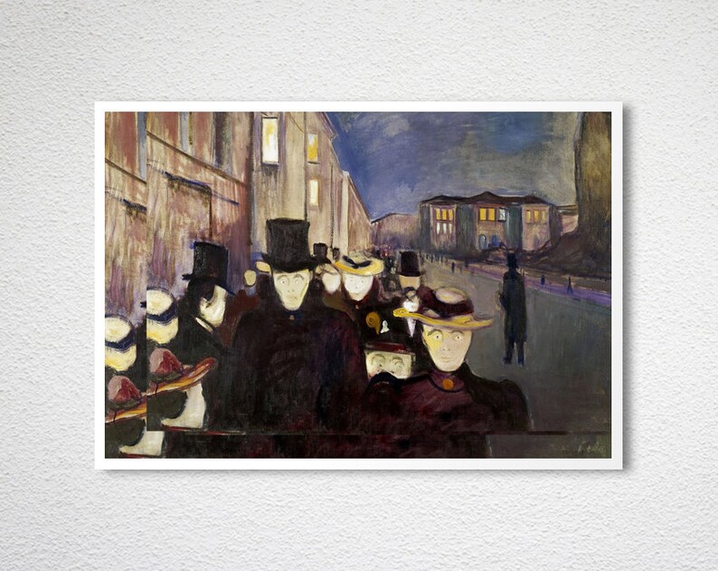 Evening on Karl Johan Street by Edvard Munch Fine Art