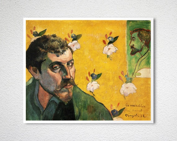 Zelfportret van Gauguin opgedragen aan Van Gogh Kunstdruk