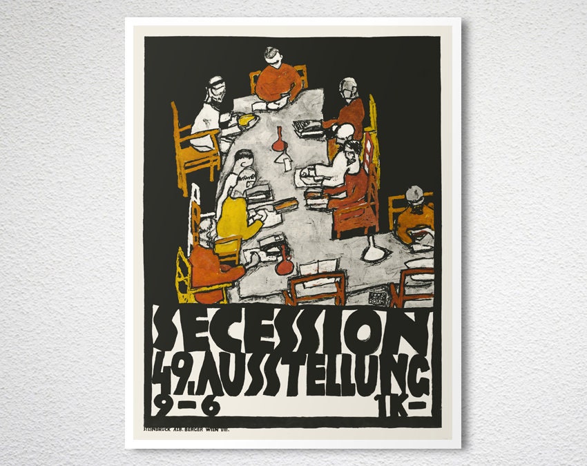 Secession, 49 Ausstellung (Exhibition) by Egon Schiele Fine Art Print - Poster Paper or Canvas Print / Gift Idea / Wall Decor Secession, 49 Ausstellung (Exhibition) by Egon Schiele Fine Art Print - Poster Paper or Canvas Print / Gift Idea / Wall Decor