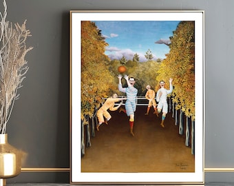 Henri Rousseau Football Players Fine Art Print: Sport Poster