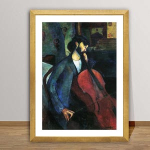 Cellist by Amedeo Modigliani Fine Art Print -  Musician Poster / Gift Idea / Wall Decor
