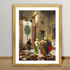 El mercader de alfombras de Jean Leon Gérôme - Impresión artística - Arte orientalista / Idea de regalo / Decoración de pared