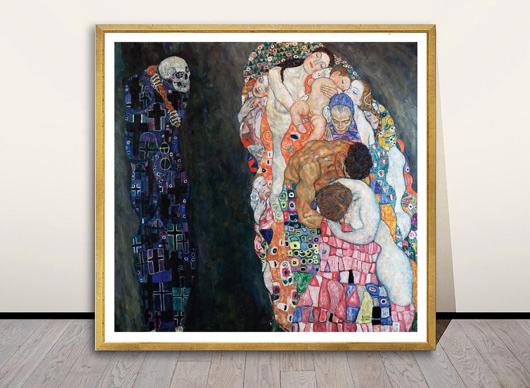 グスタフ・クリムト「死と生」ファインアートプリント、象徴主義アール
